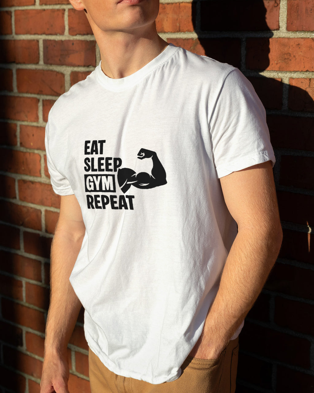 Unisex Motivation Tee | Eat Sleep Gym Repeat