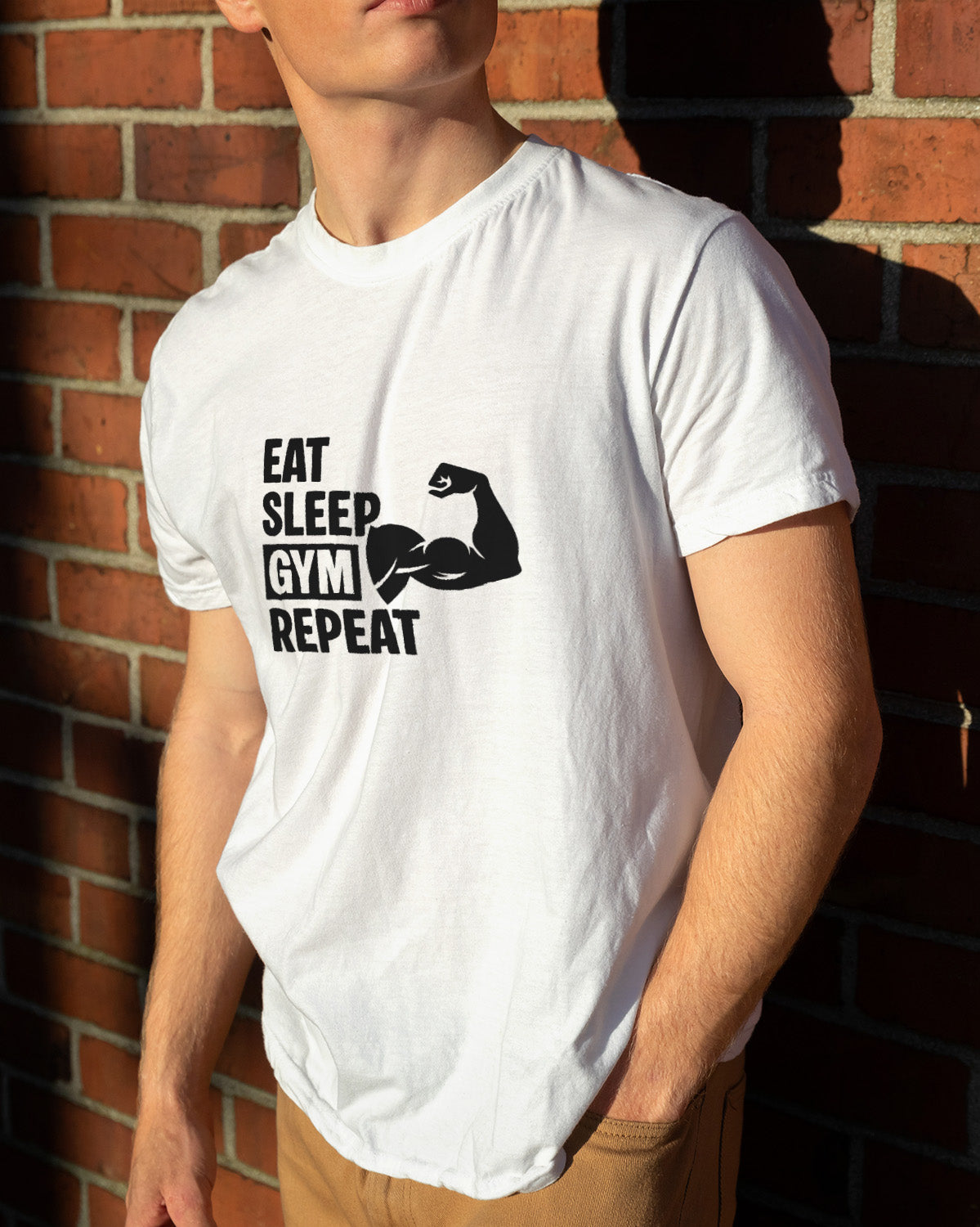 Unisex Motivation Tee | Eat Sleep Gym Repeat