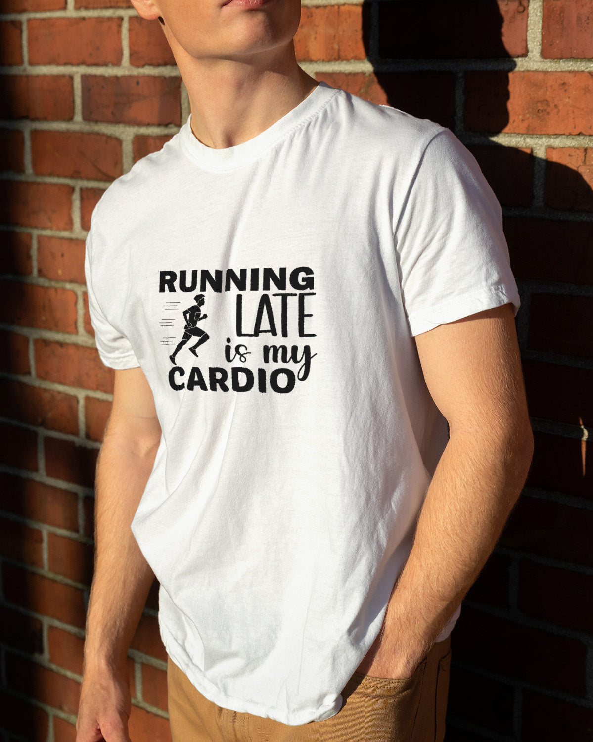 Unisex Motivation Tee | Running Late Is My Cardio