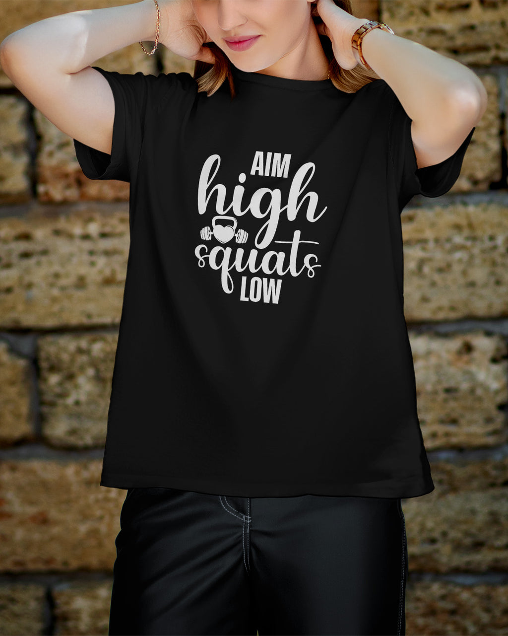 Unisex Motivation Tee | Aim High Squats Low