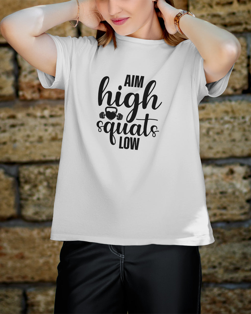 Unisex Motivation Tee | Aim High Squats Low