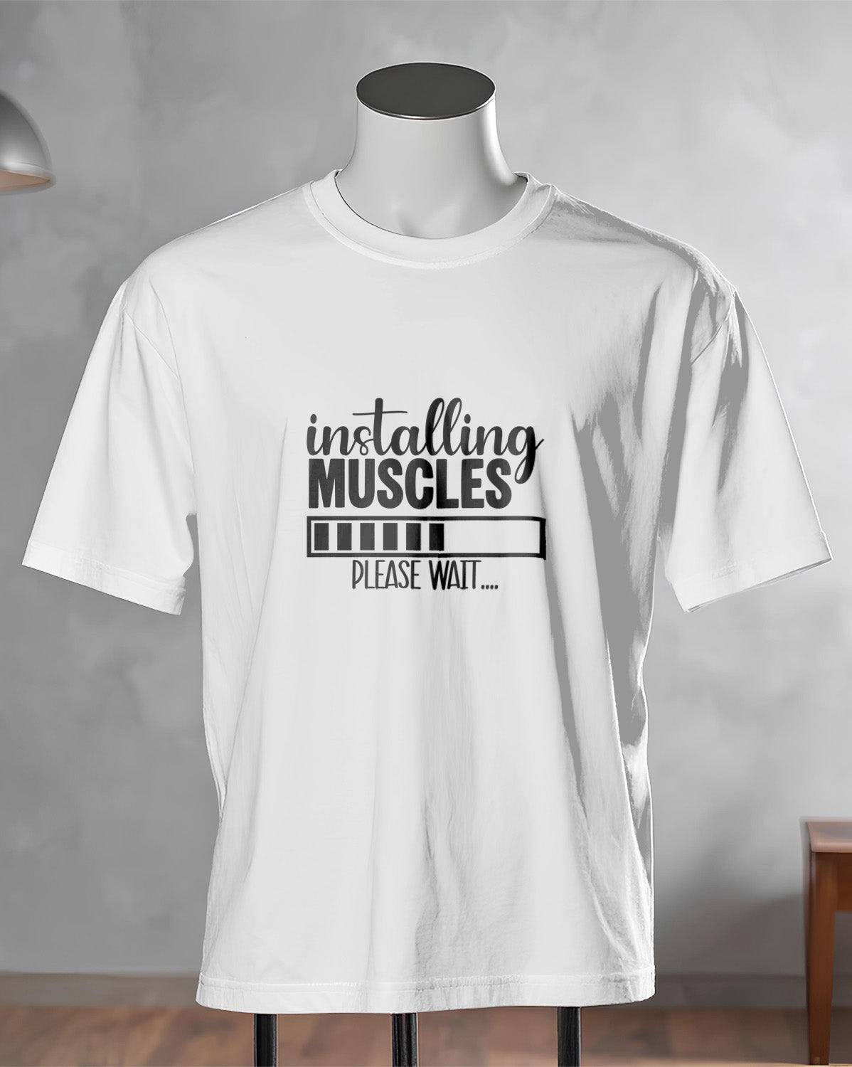 Unisex Motivation Tee | Installing Muscles Please Wait..
