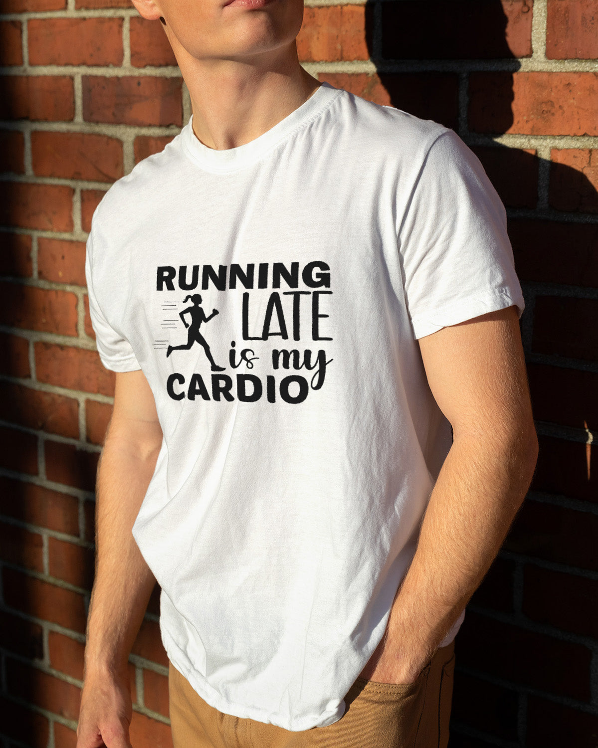 Unisex Motivation Tee | Running Late Is My Cardio