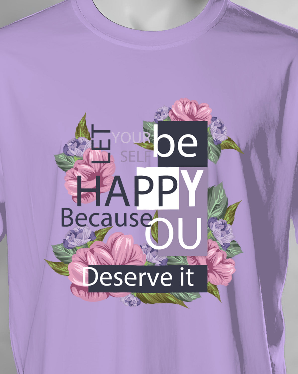 Unisex Floral Tee | Be Happy