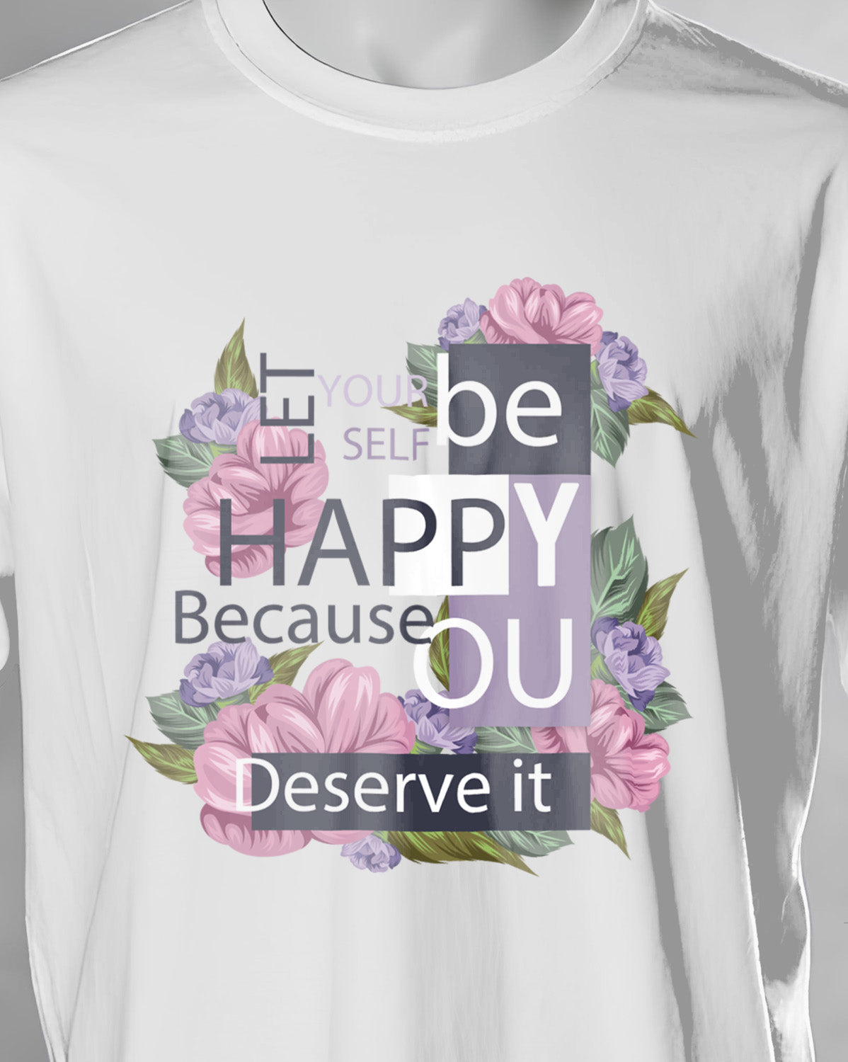 Unisex Floral Tee | Be Happy