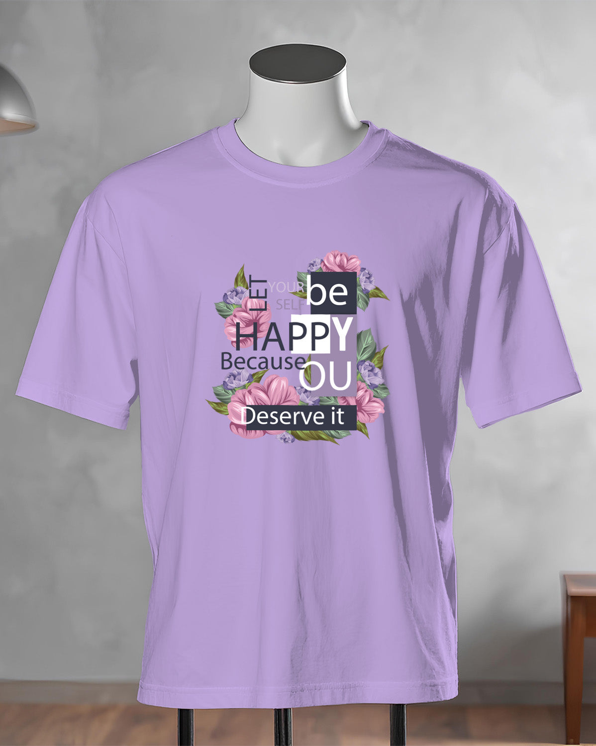 Unisex Floral Tee | Be Happy