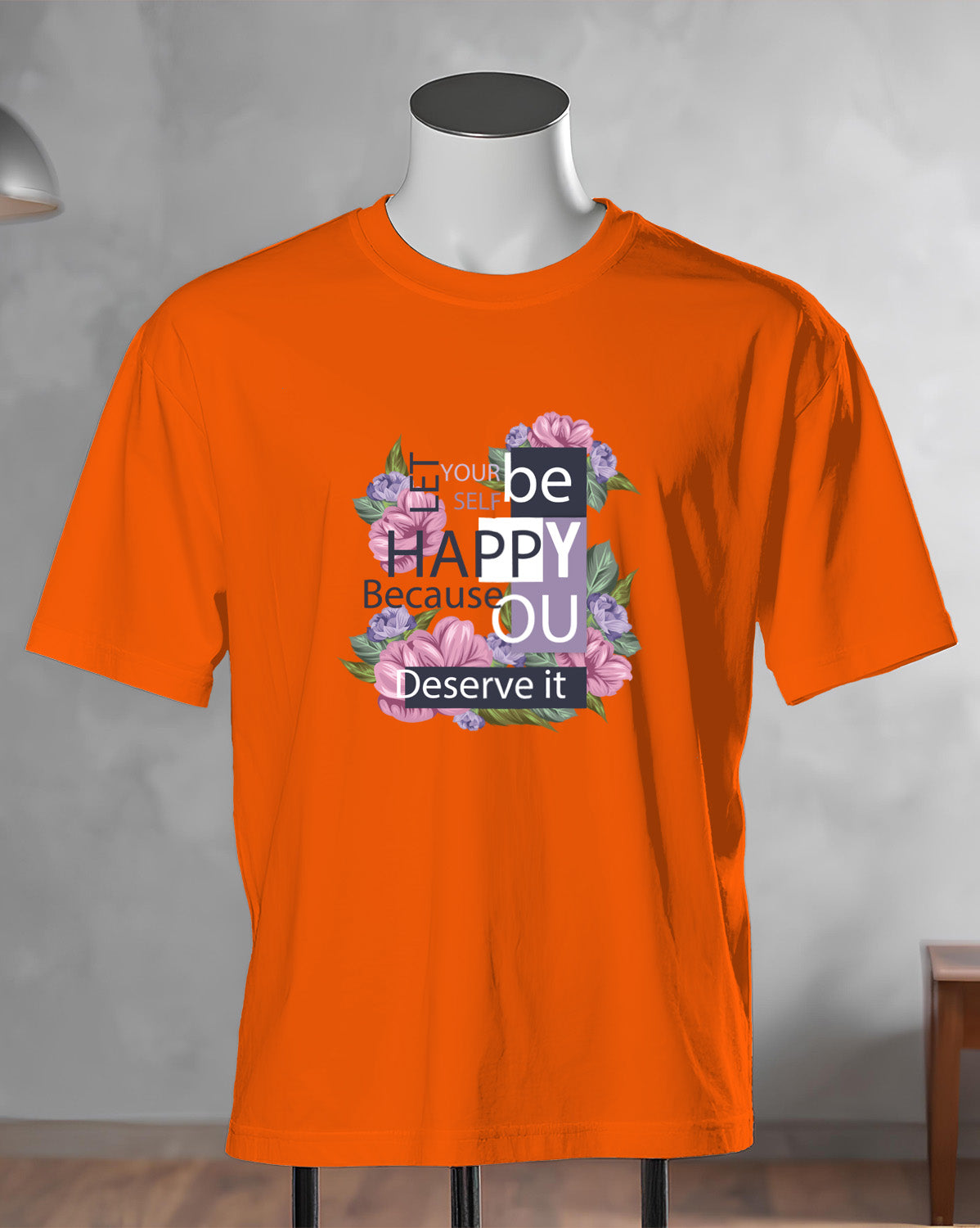 Unisex Floral Tee | Be Happy
