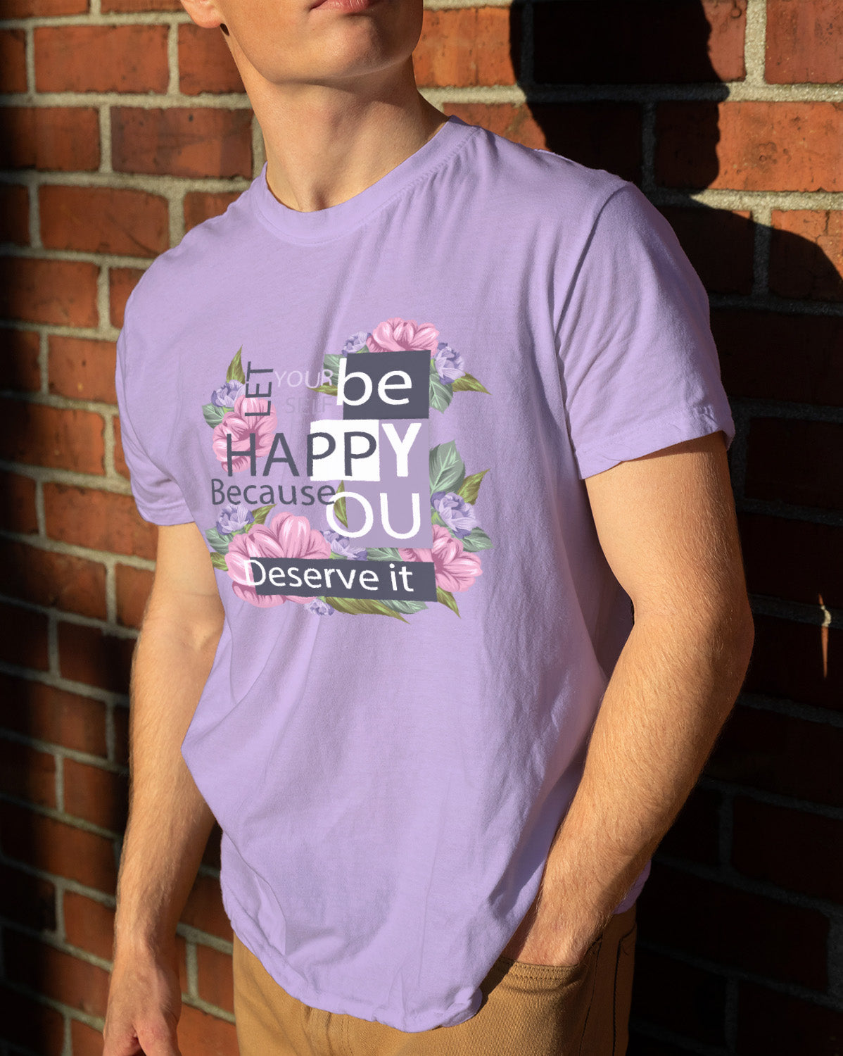 Unisex Floral Tee | Be Happy