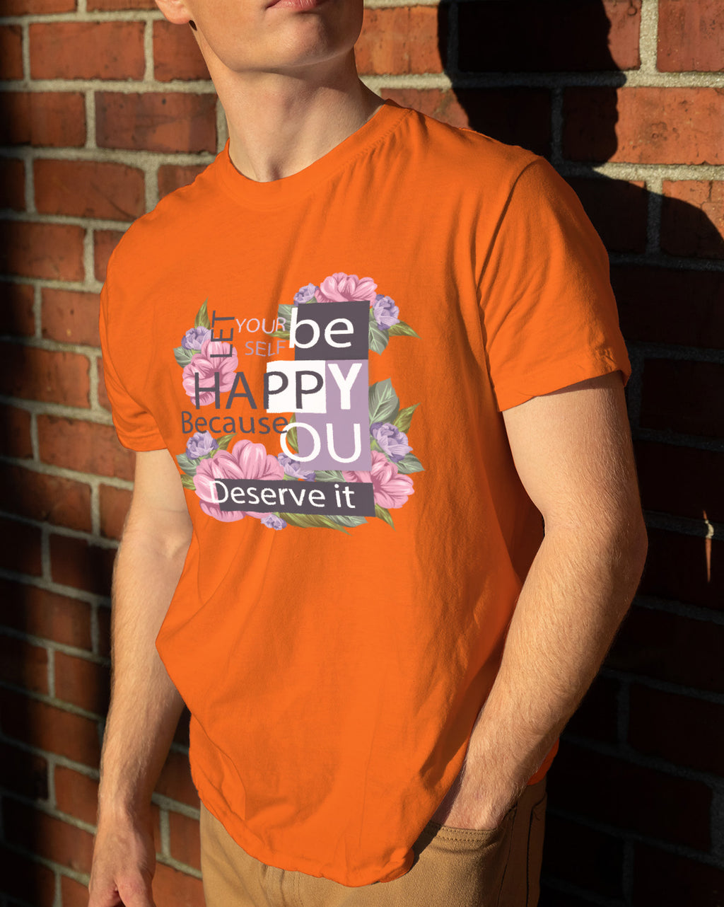Unisex Floral Tee | Be Happy
