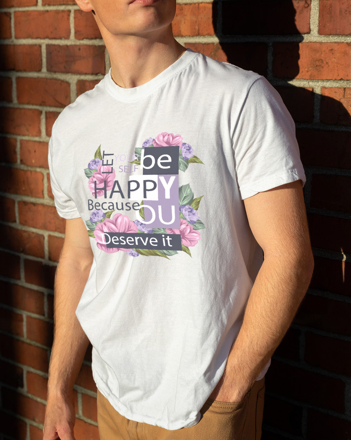 Unisex Floral Tee | Be Happy
