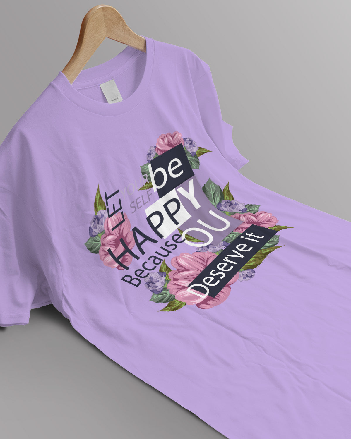 Unisex Floral Tee | Be Happy