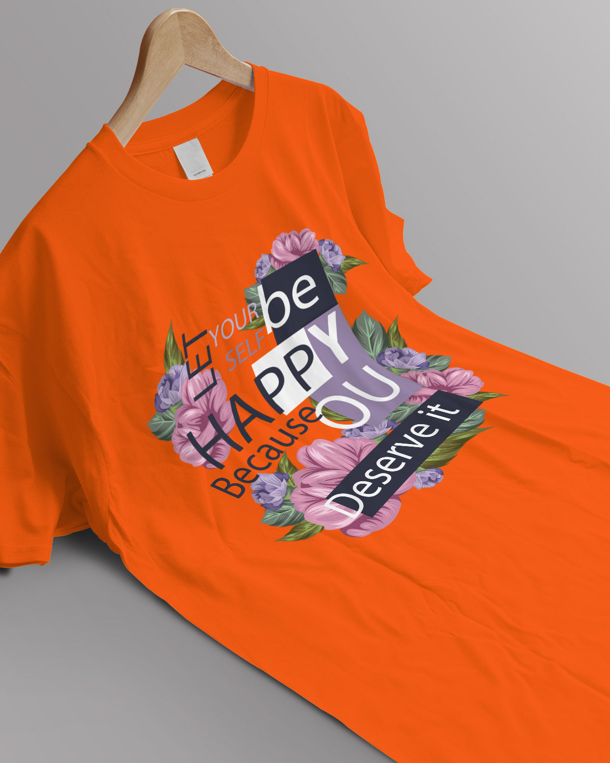 Unisex Floral Tee | Be Happy