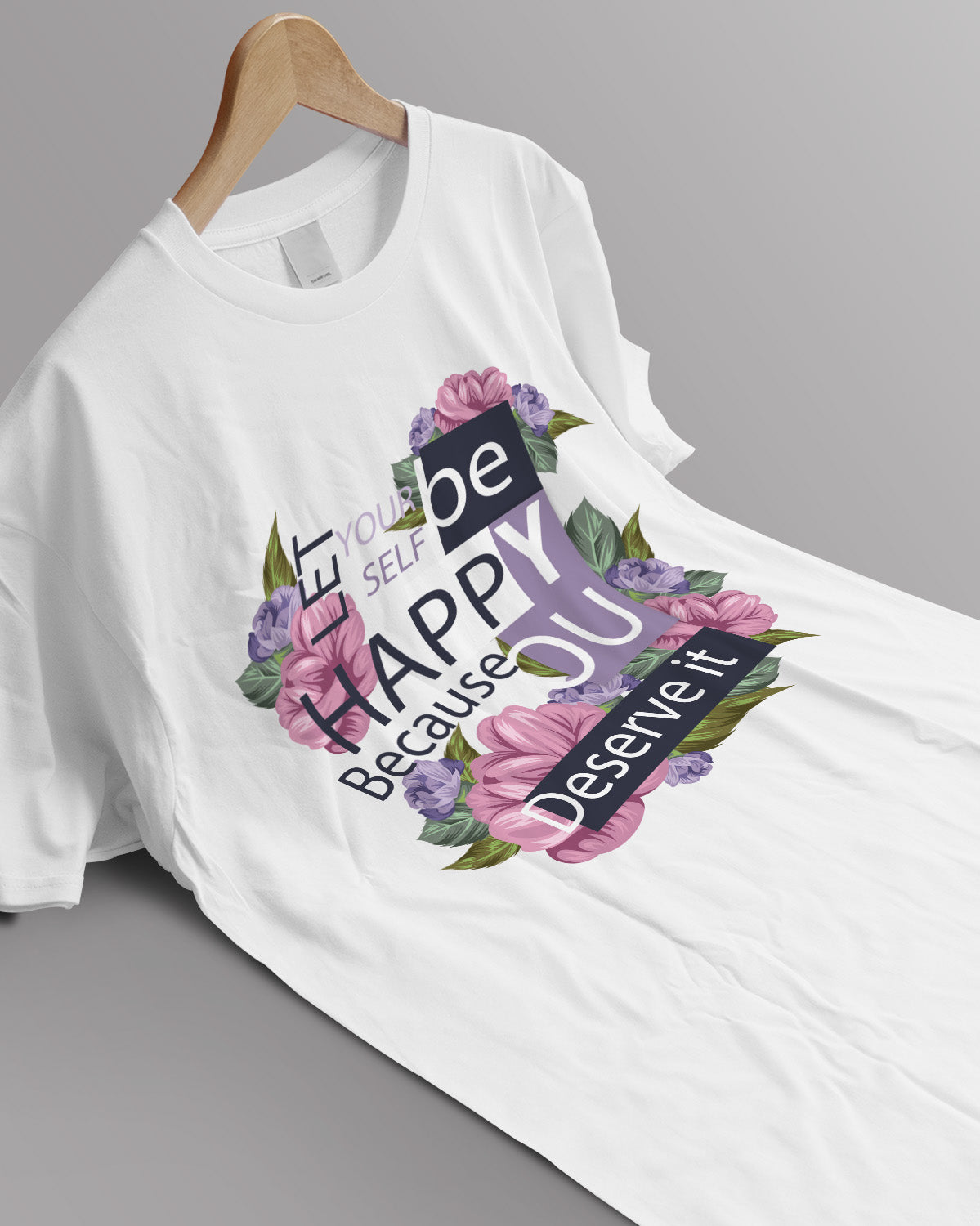 Unisex Floral Tee | Be Happy