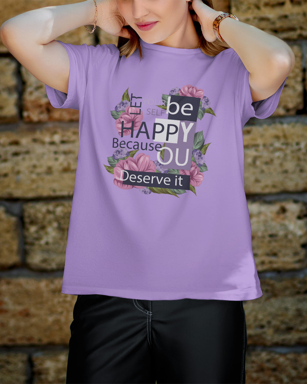 Unisex Floral Tee | Be Happy